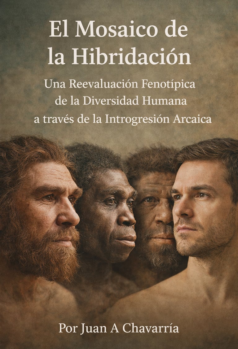 Cuatro rostros humanos muestran la diversidad fenotípica por hibridación e introgresión arcaica.