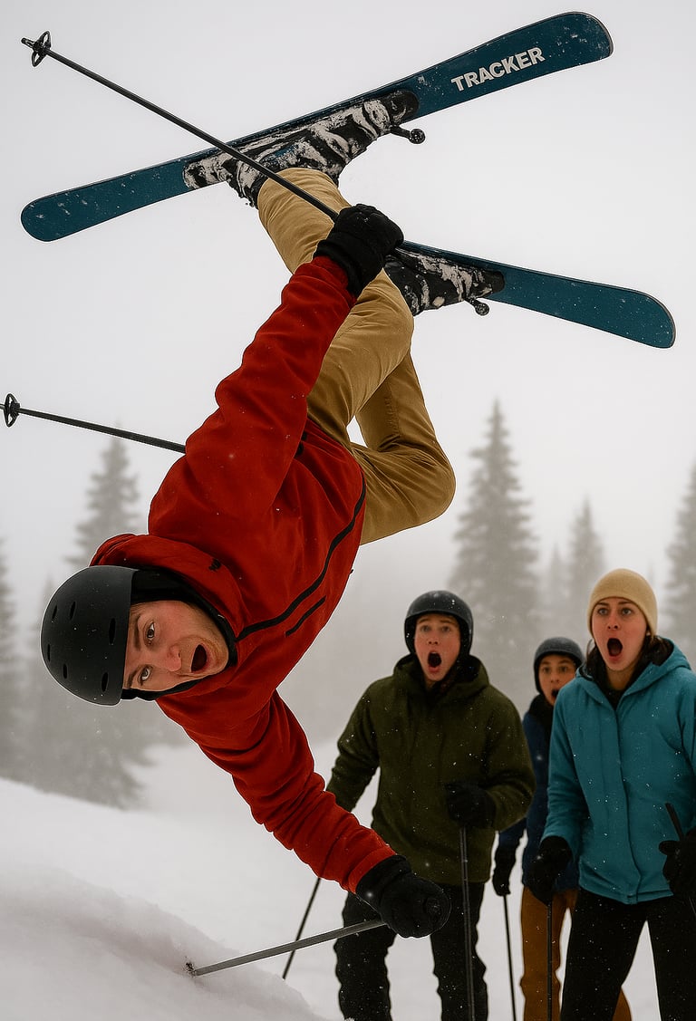un homme fait un mauvais saut à ski pour la journée mondiale du blessé médullaire.
