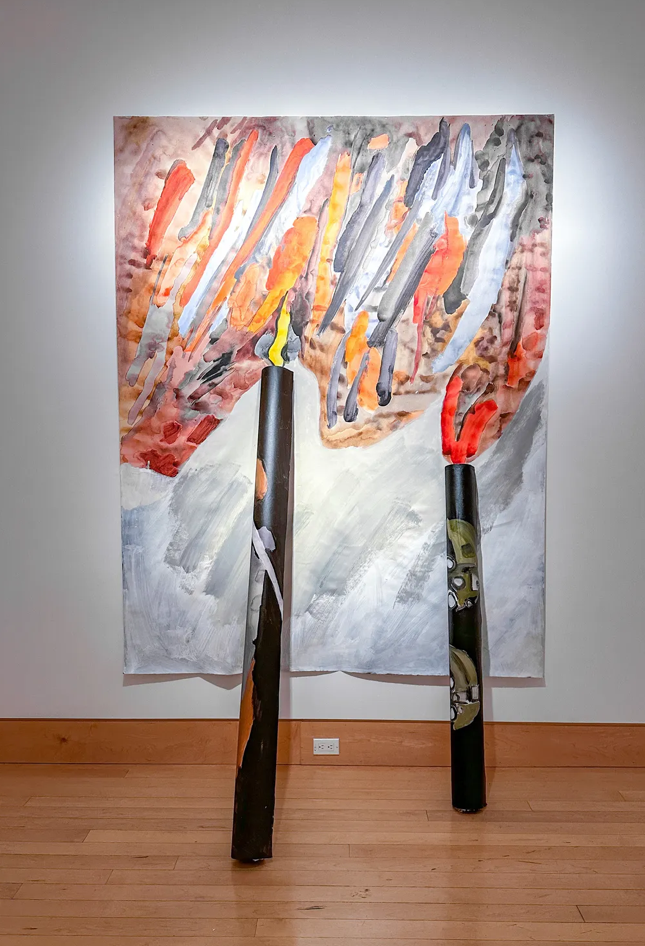 AJS (AFTER JANET SOBEL), 2023 acrylic on canvas, two rolled canvases ©Voloshyn Gallery