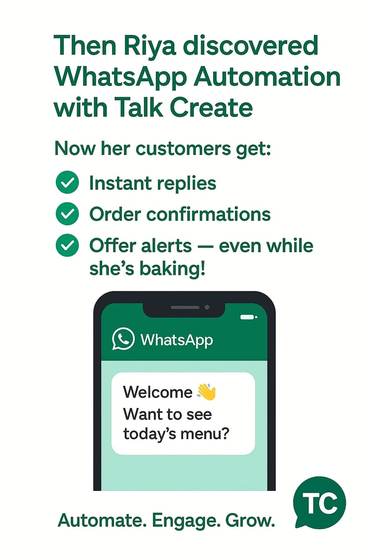 WhatsApp automation with Talk Create
