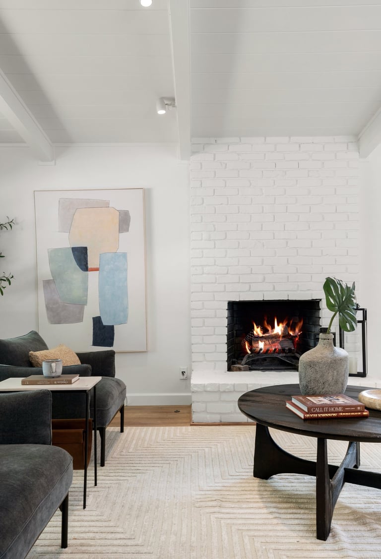 Menlo Park Home Living Room Interior Staging