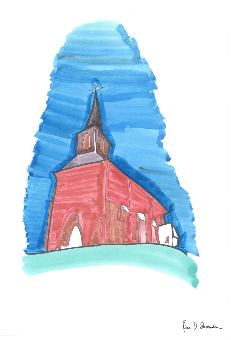 peinture église Chamberaud par Rene Shoemaker