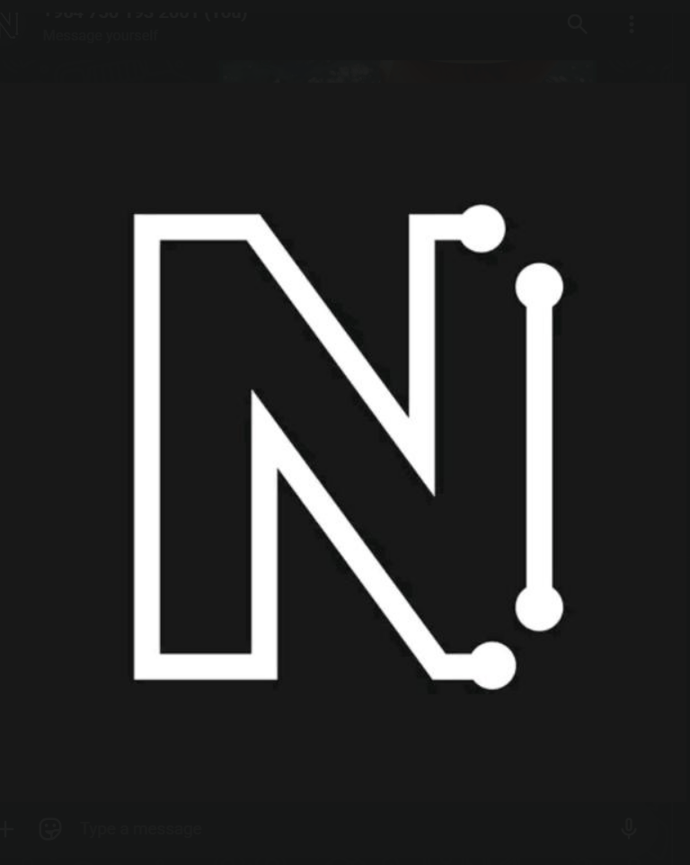 a black and white letter n with a white letter n