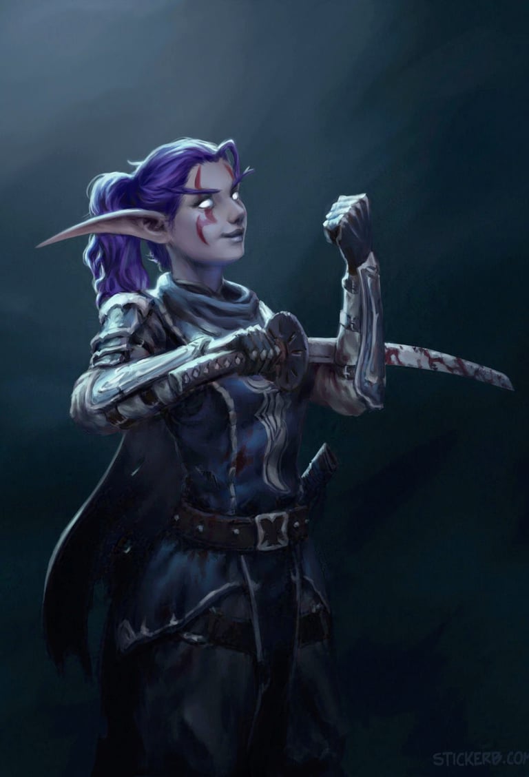 Night Elf Character Commission. World of warcraft game character.