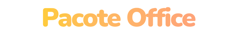 Curso de Pacote Office: Nome Pacote Office em degradê amarelo com laranja
