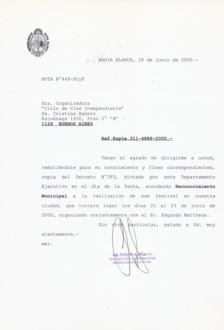 Decreto Municipalidad de Bahia Blanca