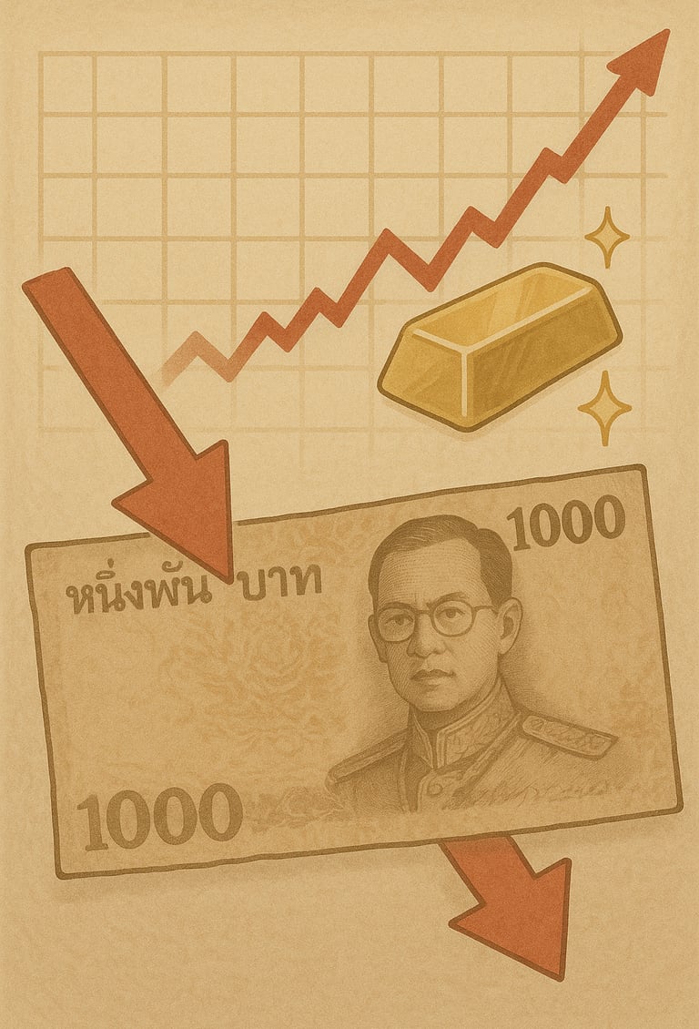 เงินบาทอ่อน = ทองในไทยแพงขึ้น!