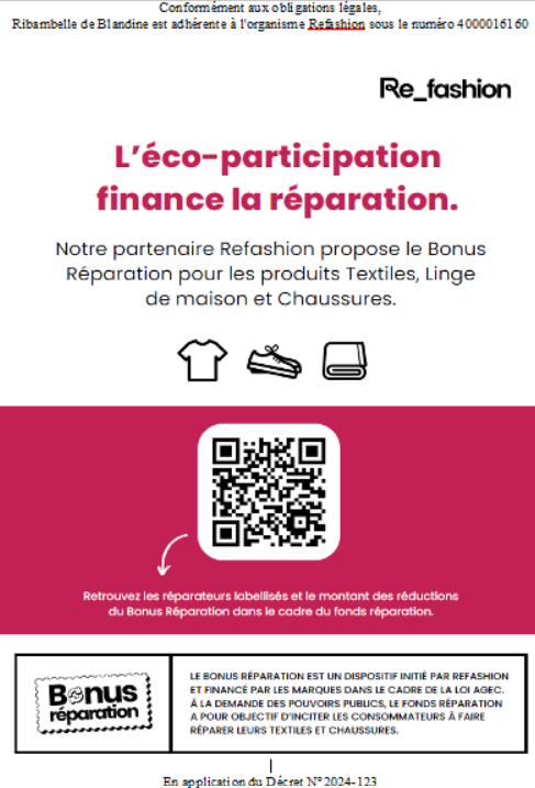 Affichette obligatoire sur stand