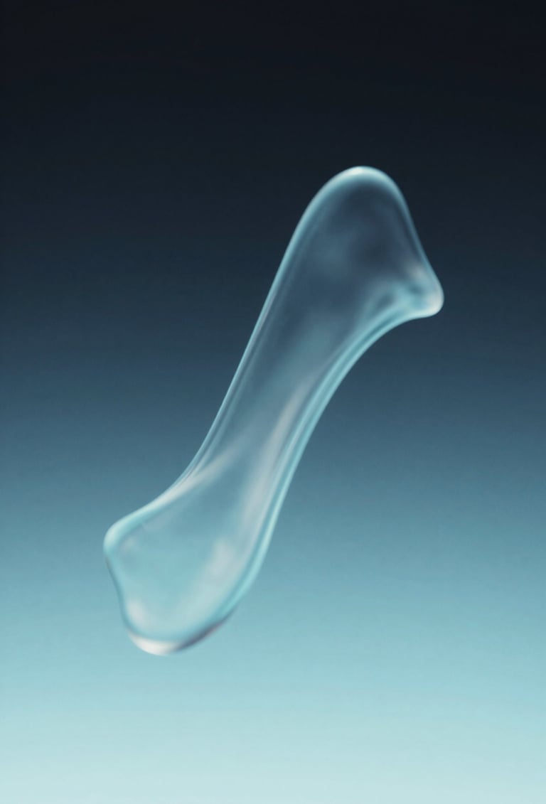 A minimalist, artistic shot of dynamic fluid simulation, looking like digital liquid frozen in motion. Colors include #4A6B8A and #8FE3F5 against a deep #0d1026 canvas.