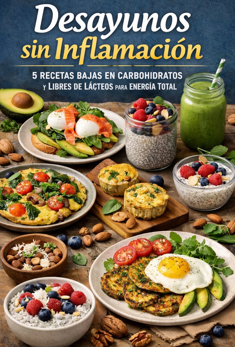 Desayunos sin inflamación con recetas bajas en carbohidratos y sin lácteos, incluyendo huevos con ag