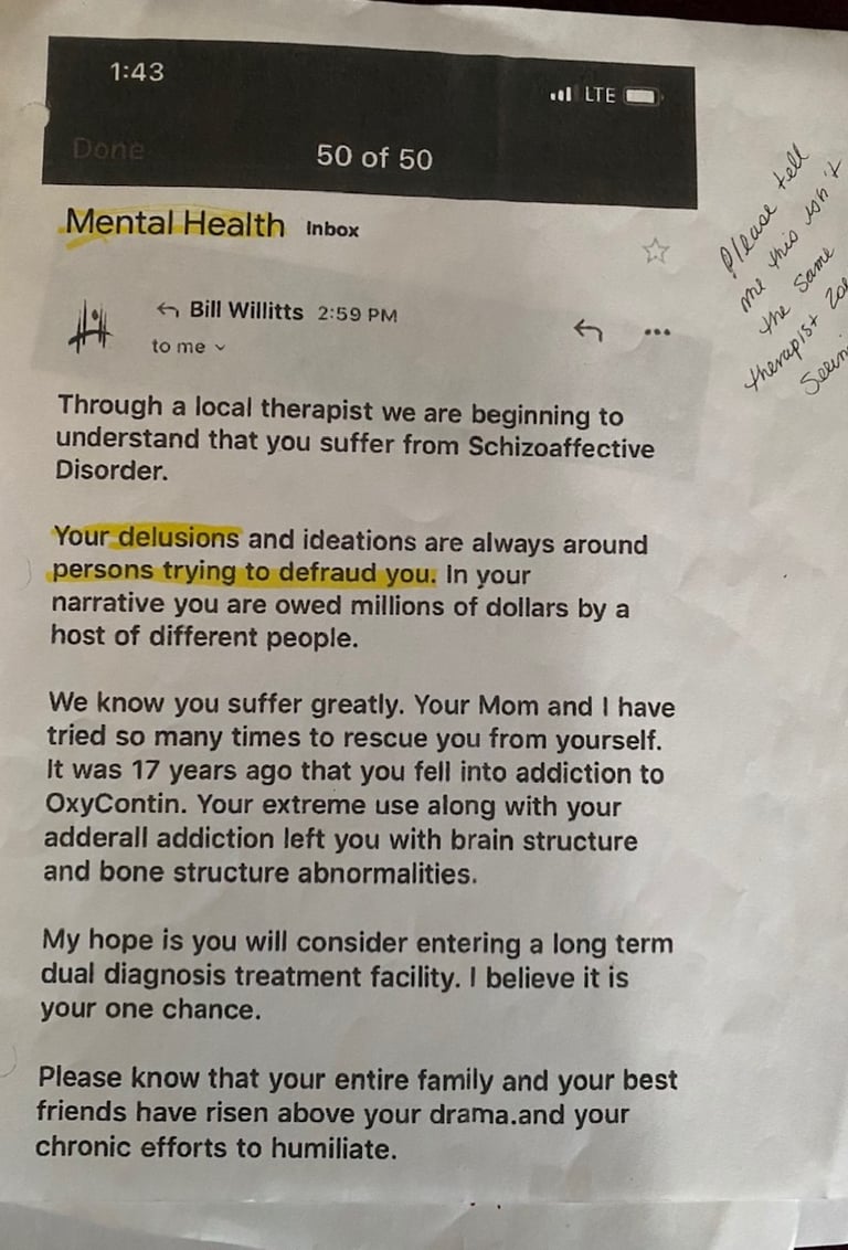 For 2020 Bill Willitts has gone to a local Oregon therapist without Shannon Falk