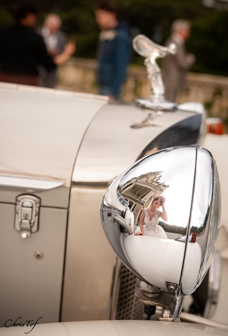 photo prise en exterieur par un photographe de mariage dans le 66 a perpignan de la mariée heureuse
