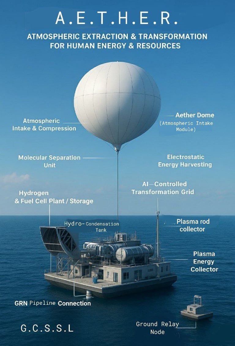 A.E.T.H.E.R Atmospheric Extraction & Transformation for Human Energy & Resources