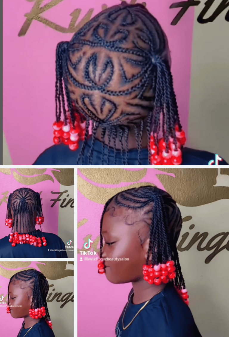 kids cornrows with beads