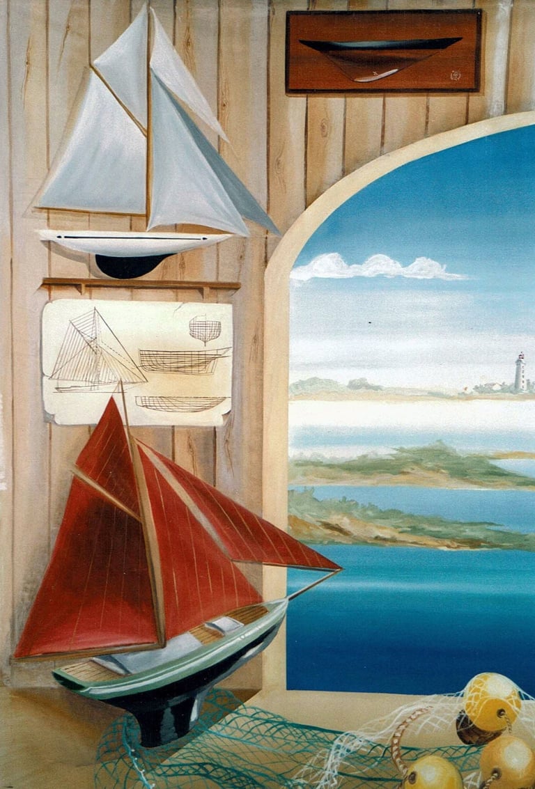 Trompe l’œil sur un thème maritime (détail)