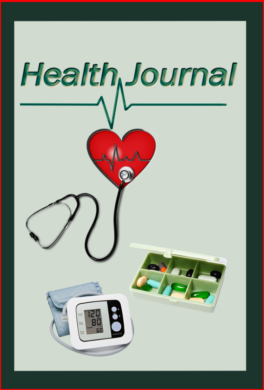 Health Journal cover - a medical journal with a stethoscope