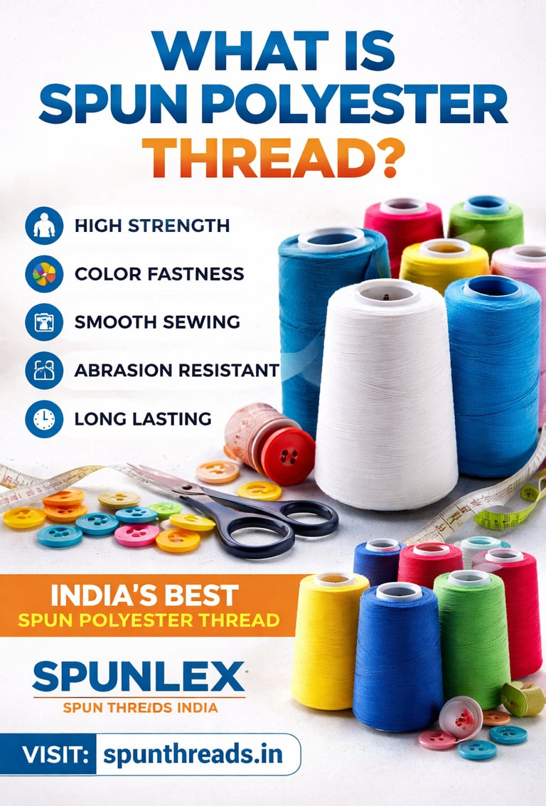 What is Spun Polyester Thread - SPUNLEX Spun Polyester Sewing Thread by Spun Threads India