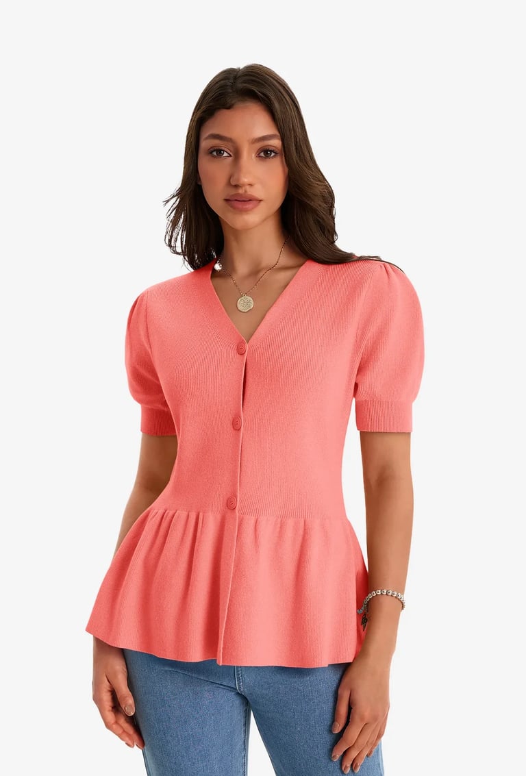 coral knit sweater
