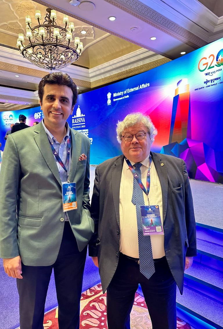 President of Chamber India Mr. Abhinav Balyan with Mr. Reinhard Bütikofer, Member of the European Parliament, Ge