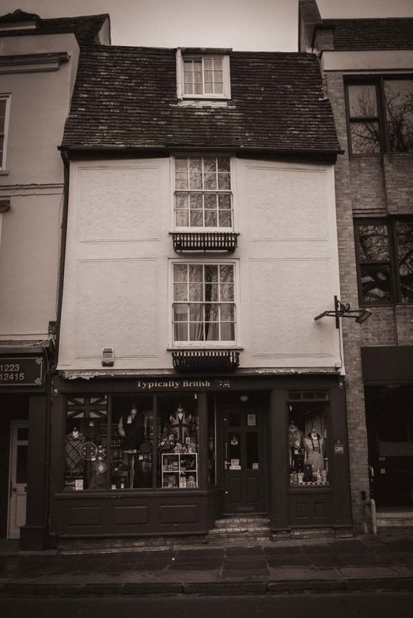 A picture of in old fashioned building and store in Cambridge, UK, Creator: Slawek Dejneka