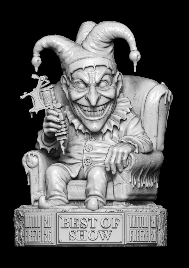 Digital 3D sculpted character created for professional 3D sculptural services