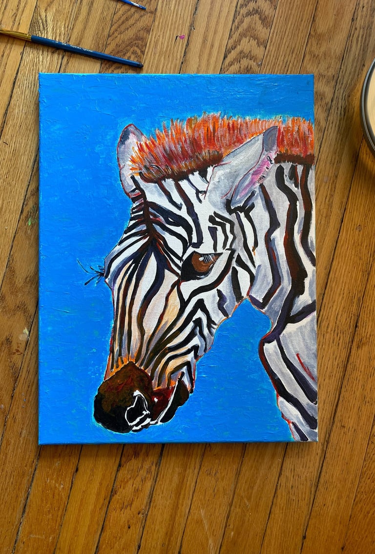 Zolo The Zebra Acrylic Canvas Painting