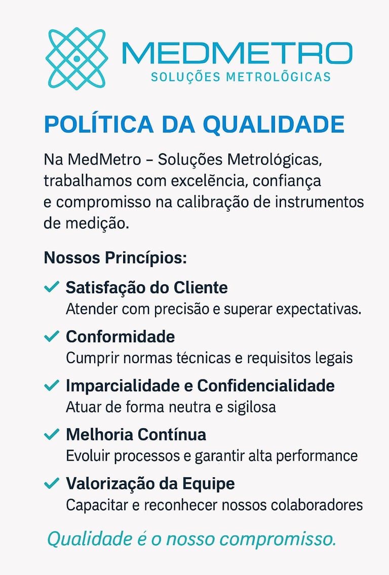politica de qualidade medmetro