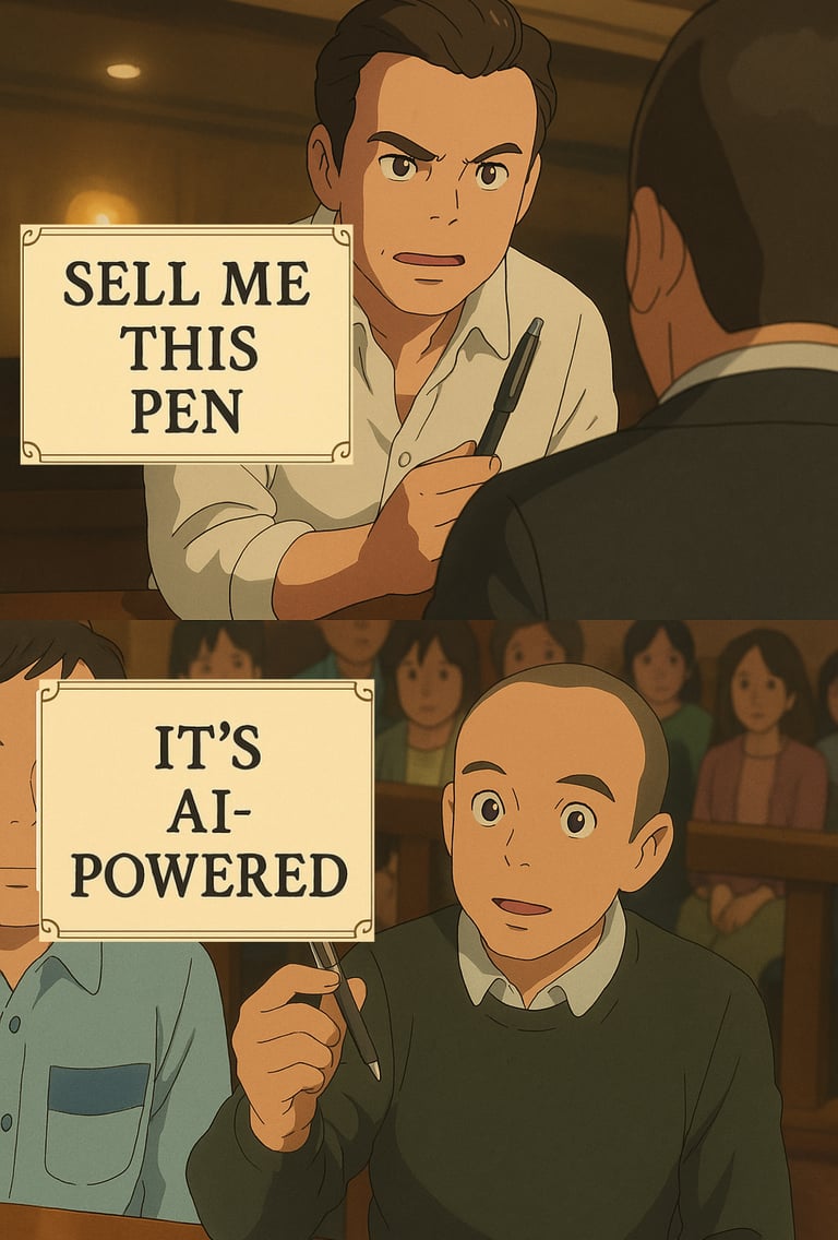 'Sell me this pen / It’s AI-powered' meme
