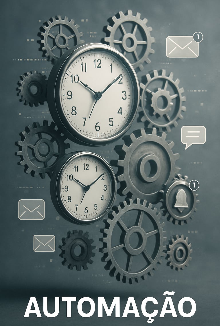 Ilustração-engrenagens-relógios-flutuando-representando-automação-com-elementos-digitais