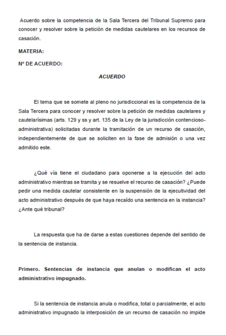 exto del Acuerdo Pleno Sala Tercera TS noviembre 2025