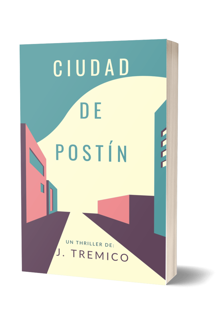 Portade de libro en tonos pastel con el título Ciudad de postín y el autor J. Tremico