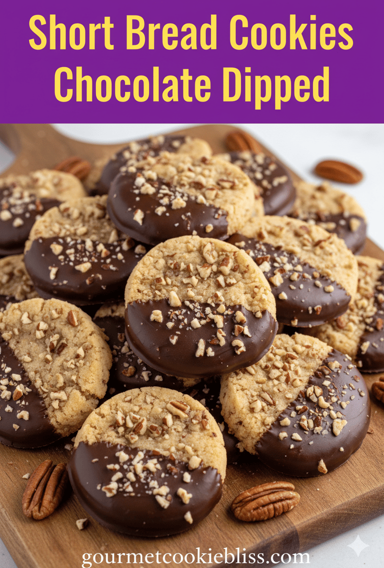 A beautiful array of thin, round maple pecan cookies, each half-coated in rich chocolate.