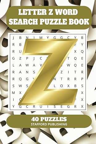 Letter Z Word Search Puzzle Book