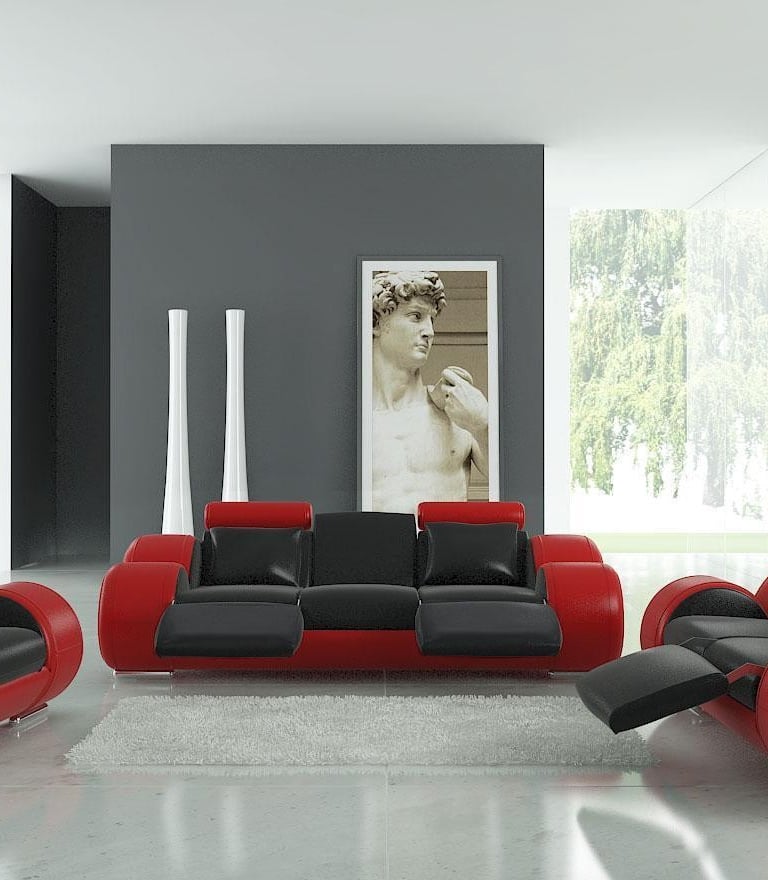 Red & black sofa by afsar sofa repair