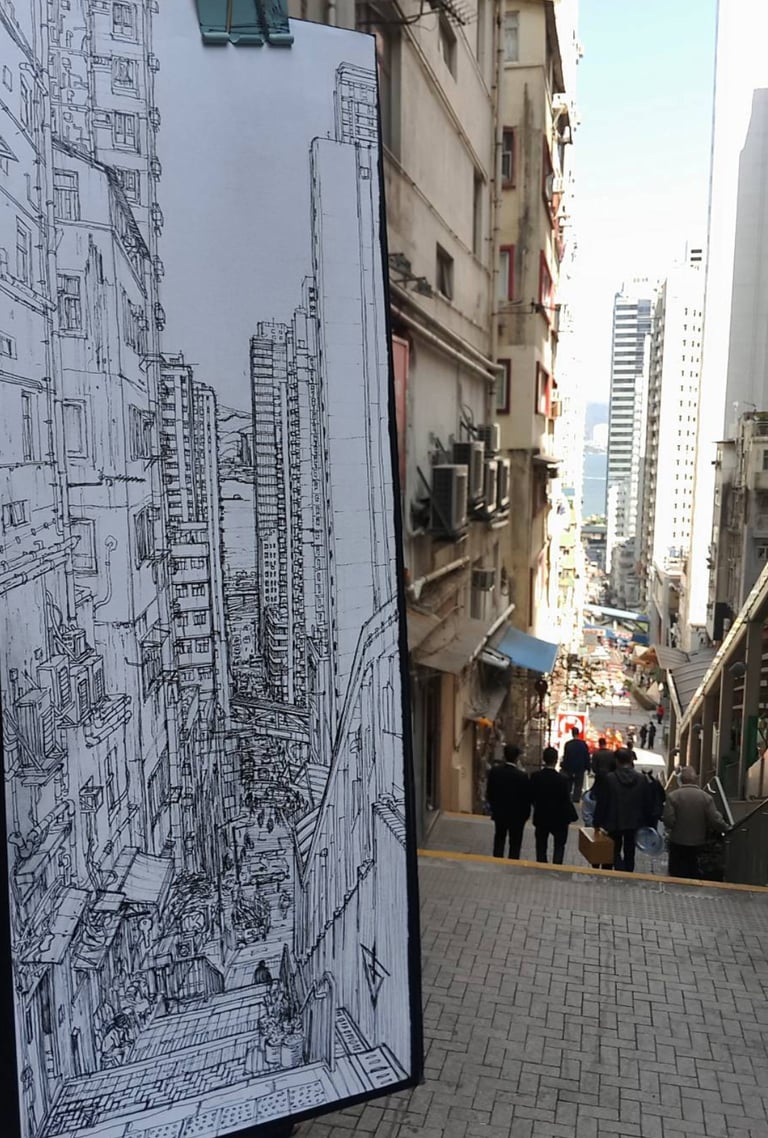 City Sketch by evgeny bondarenko in Hong Kong