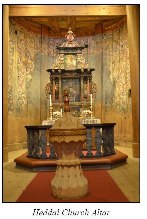 rosemaling on a church altar