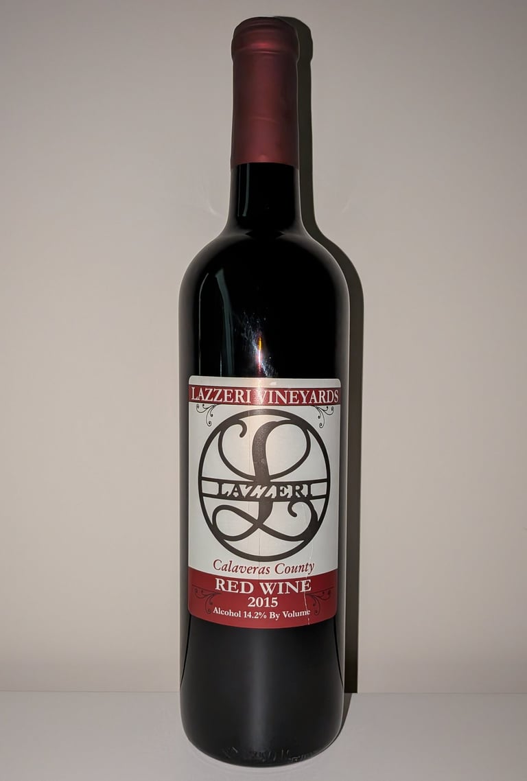 A single bottle of red wine labeled "Red Wine"
