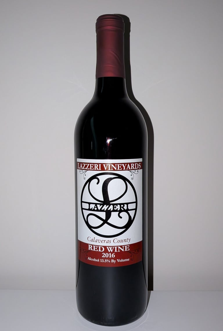 A single bottle of red wine labeled "Red Wine"