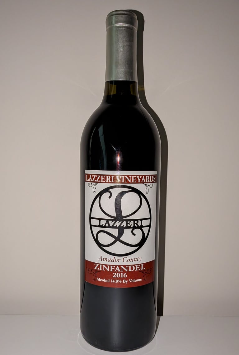 A single bottle of red wine labeled "Zinfandel"