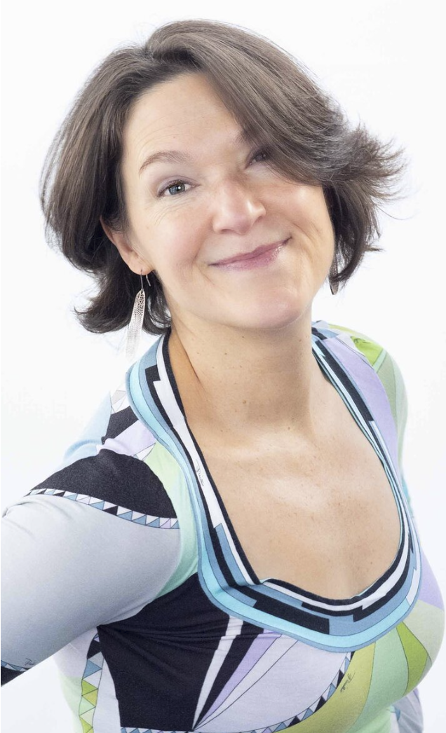 a woman with a short haircut and a short haircut