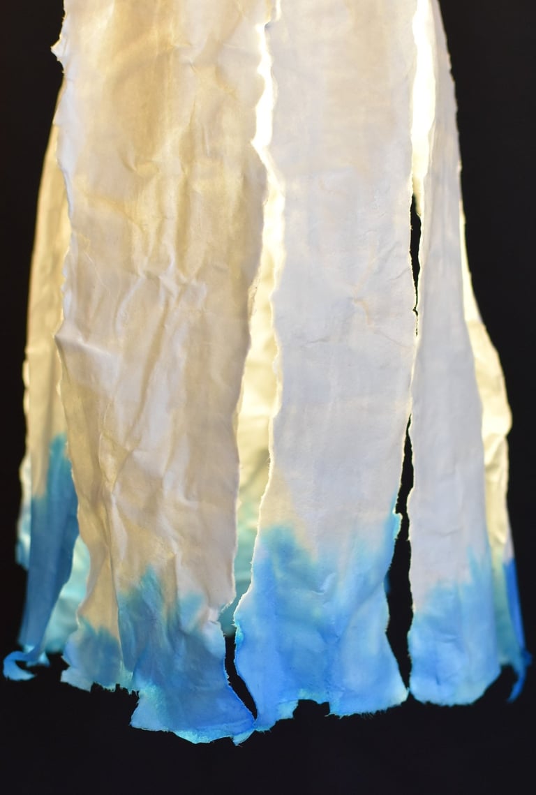 suspension luminaire méduse sculpture papier Sète