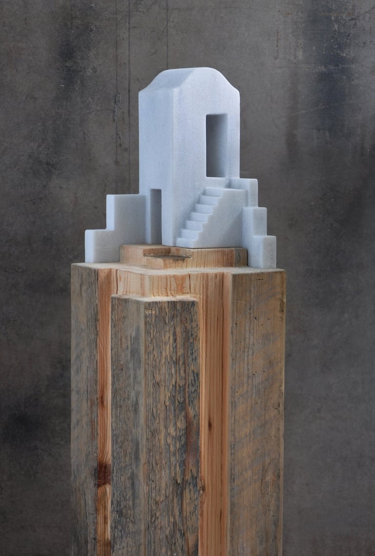 Eksamil 19x21x81, Marble & Wood, 2018