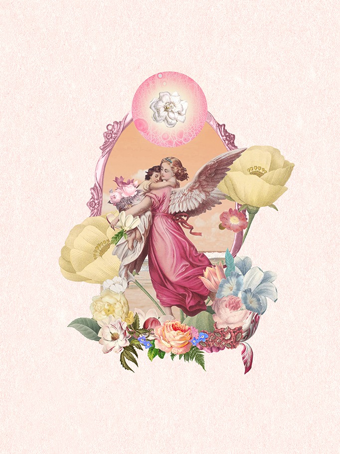 Obraz anioła w kwiatach