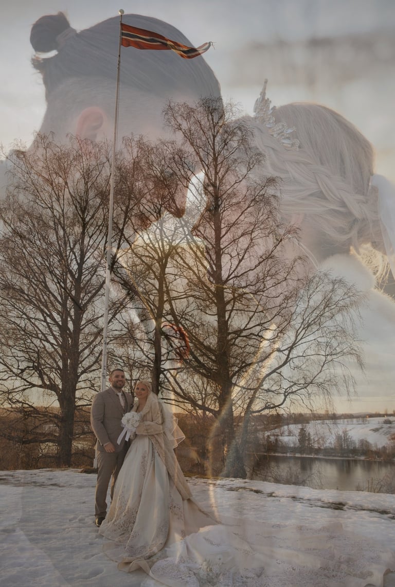 Bryllup dag. Vinter i Norge 