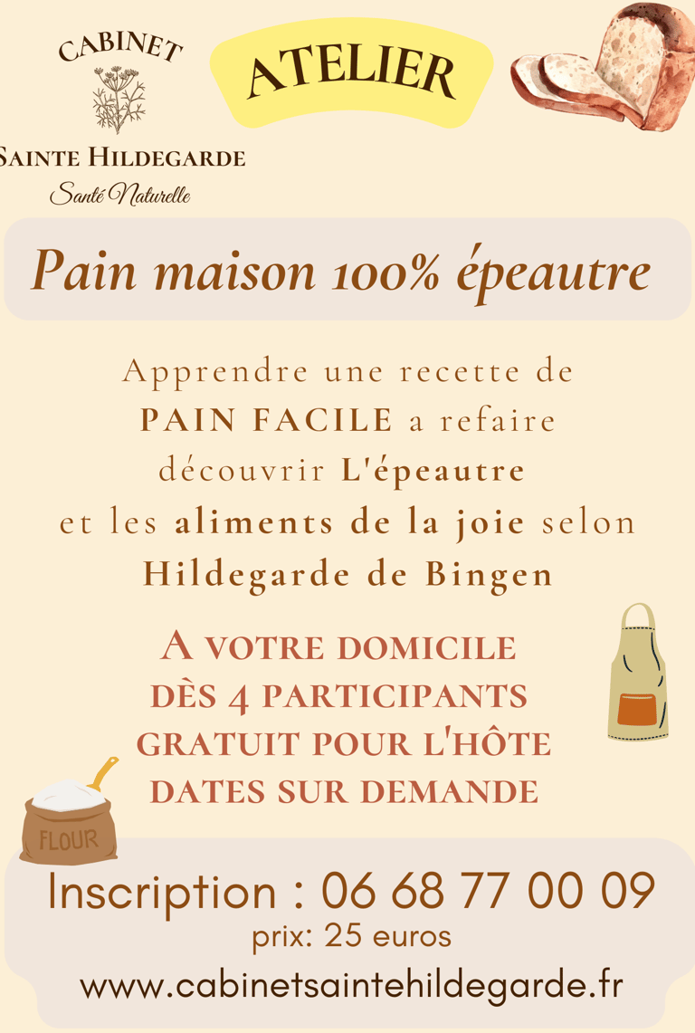 atelier pain à l'épeautre non hybridé Sainte hIldegarde