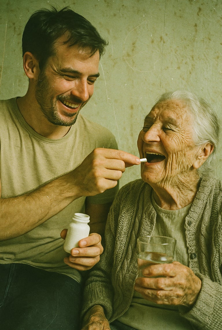 Un aidant pour les médicaments, pour la journée nationale des aidants.