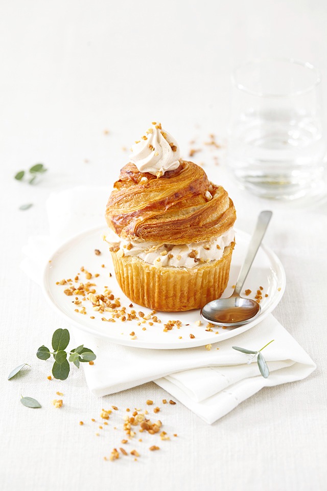 a dessert with a cup of coffee and a cup of coffee