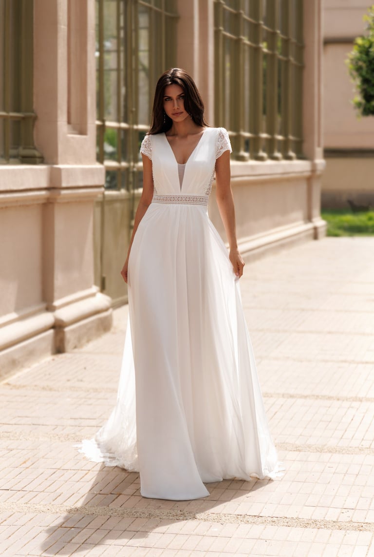 robe de mariée bohème épurée et fluide