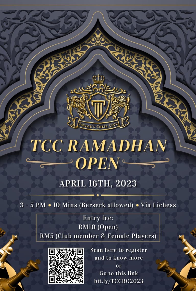 Taylor’s Chess Club Ramadhan Open Tournament. Taylor's University Chess Club Malaysia