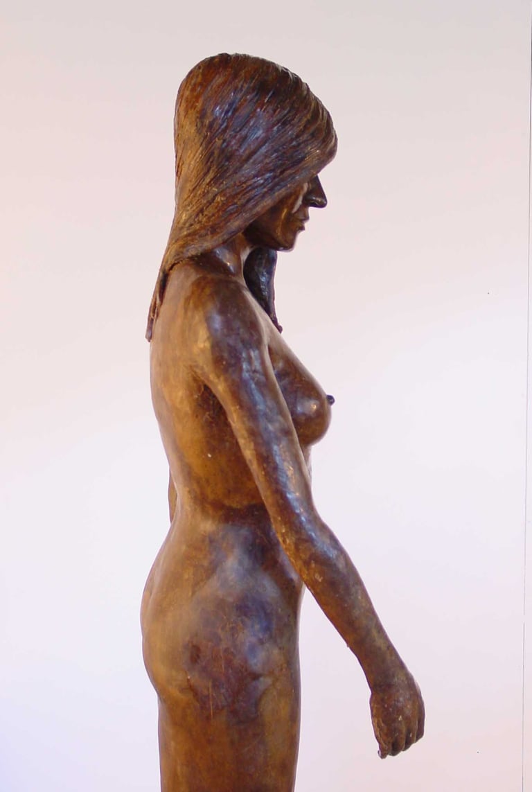  wax model of woman from side view